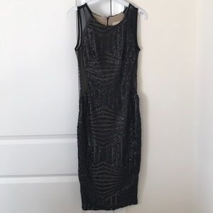 Form fitted sequined dress